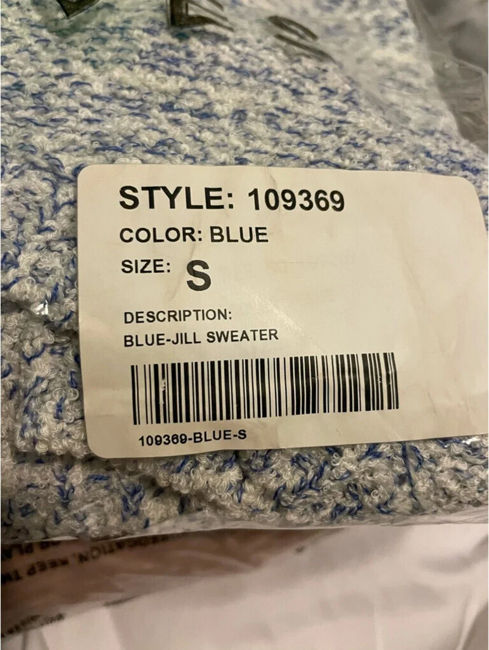 Pepaloves Womens Crop Sweater Blue Heathered Short Sleeve Crew Neck S New W Tags
